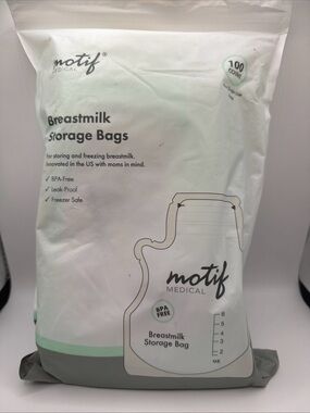 Motif Breastmilk Storage Bags - 100 count new in bag